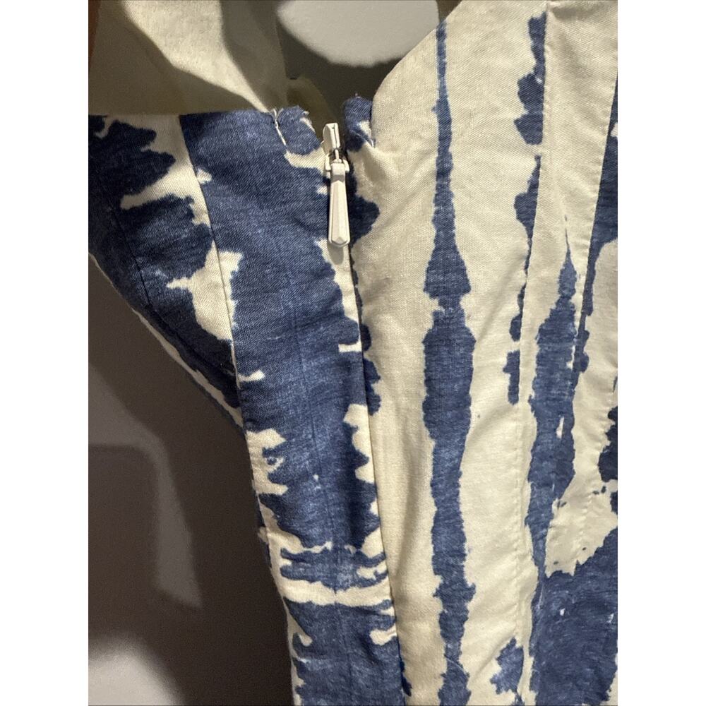 Banana Republic BR Women’s Blue Ivory Abstract Print Fit & Flare Dress Size 0 - Picture 9 of 12